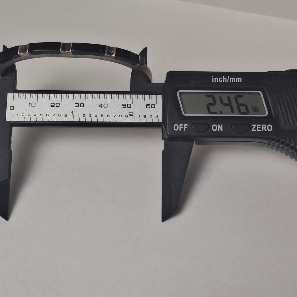 Vintage Taxco TM-22 Sterling Silver 925 Black Onyx Hinged Bracelet 26.5g Sz 6.75 - Picture 9 of 16